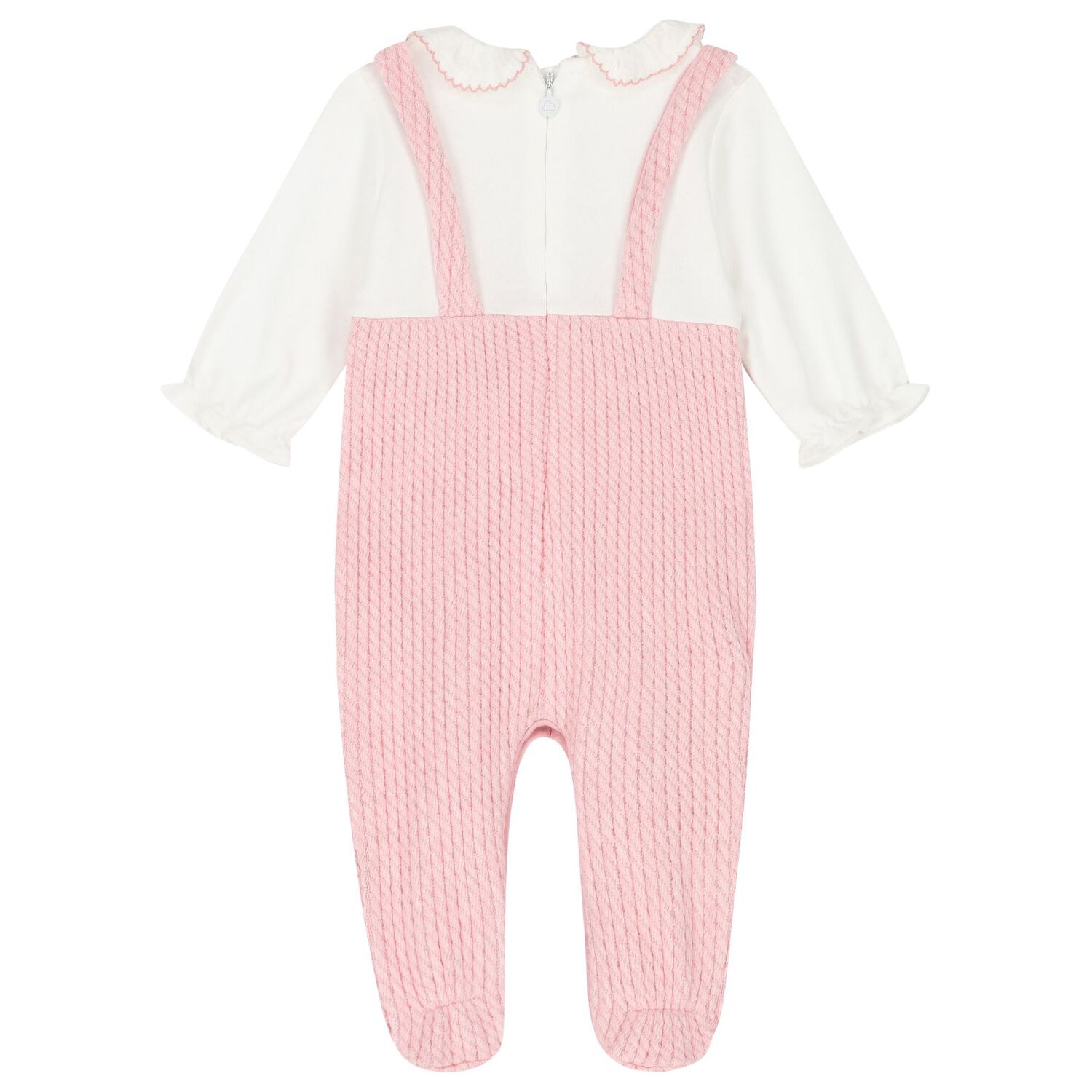 Baby Girls White & Pink Logo Babygrow Set, 1, hi-res