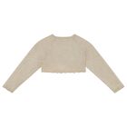 Younger Girls Beige Knitted Cardigan, 1, hi-res