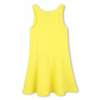 Girls Yellow Logo Sleeveles Dress, 1, hi-res
