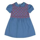 Baby Girls Blue GG Logo Dress, 1, hi-res
