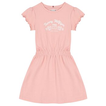 Girls Pink Logo Dress