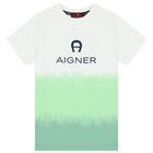 تيشيرت بالشعار باللون الأبيض والأخضر للأولاد , 2, hi-res