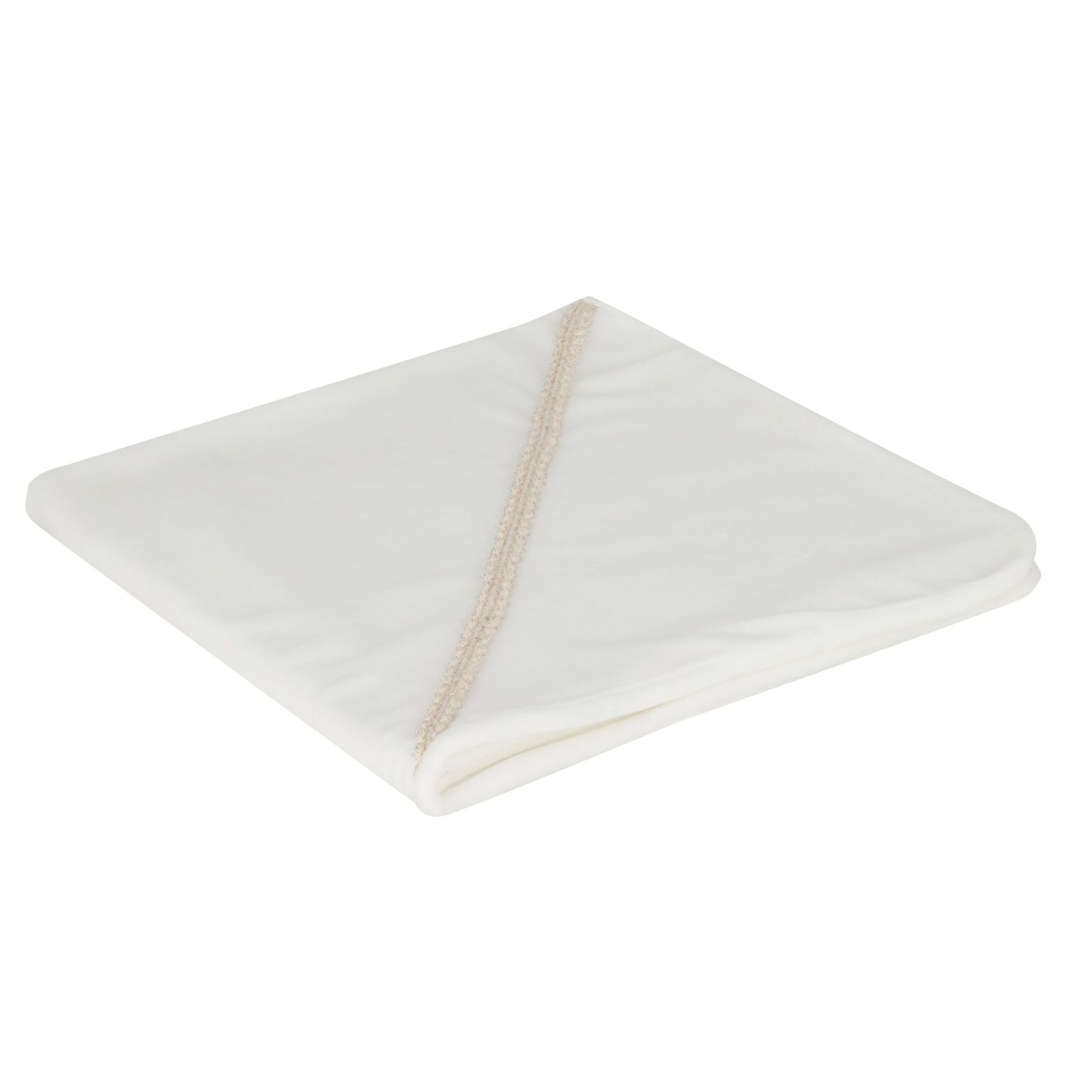 Baby Girls Ivory Velour Blanket, 1, hi-res