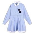 Girls Blue Logo Dress, 1, hi-res