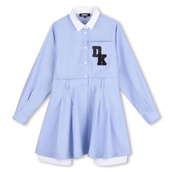 Girls Blue Logo Dress