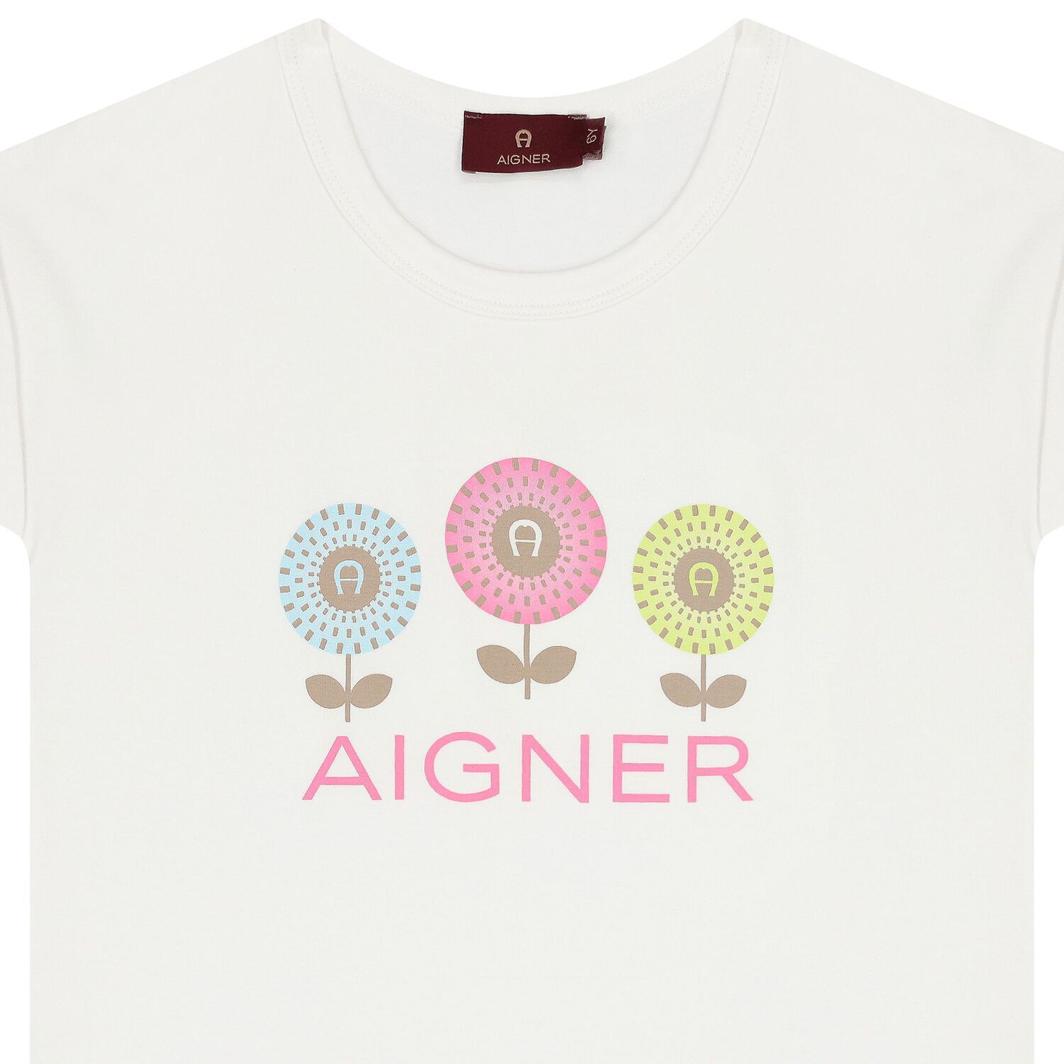 Girls White Floral Logo T-Shirt, 1, hi-res image number null