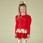 Girls Red & Ivory Logo Leggings Set, 1, hi-res