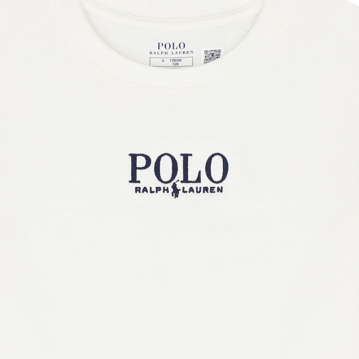 تي شيرت بولو قطني باللون أبيض بالشعار للأولاد, 1, hi-res