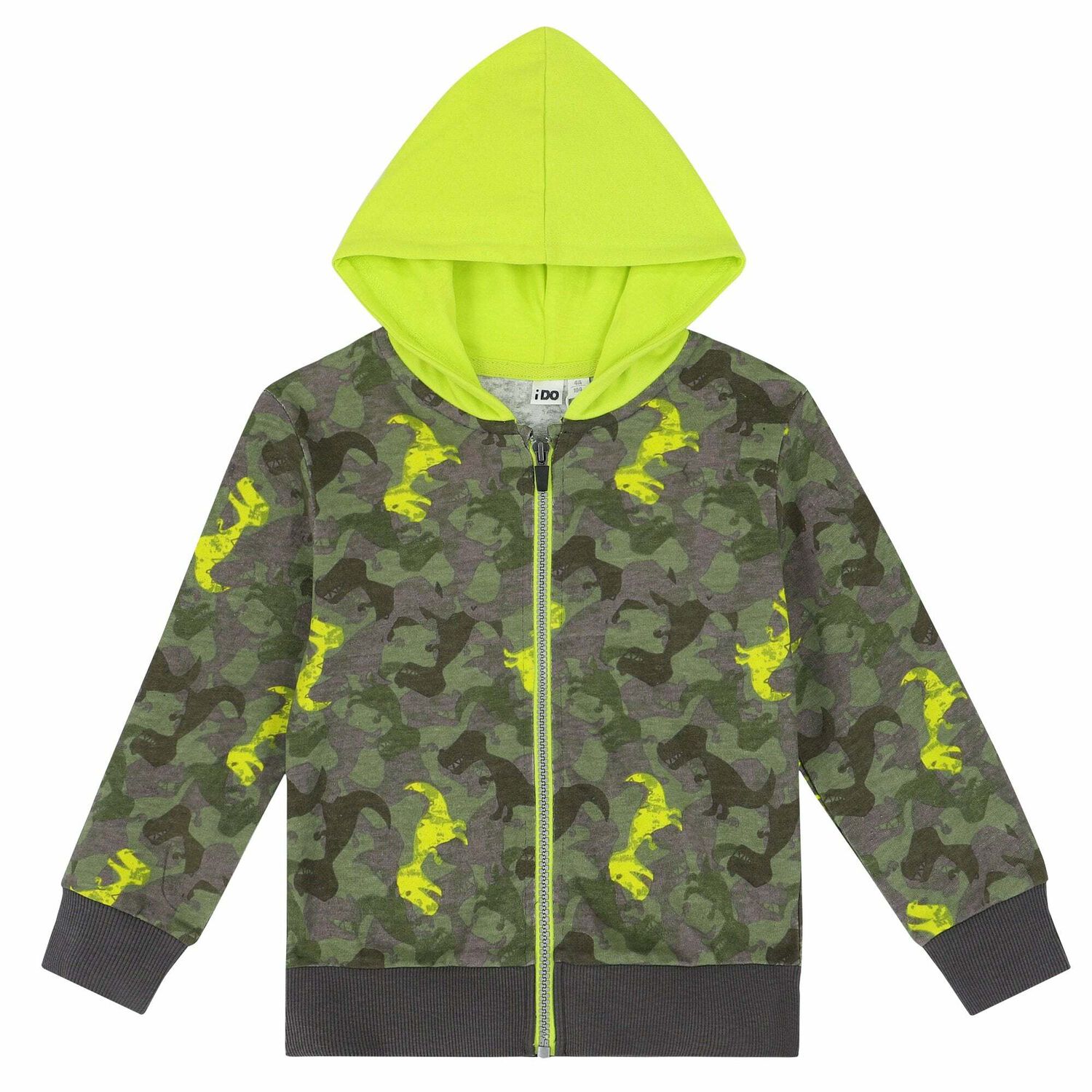 Boys Grey & Neon Green Tracksuit, 1, hi-res