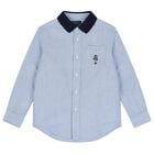 Boys Blue Polo Bear Denim Shirt, 1, hi-res
