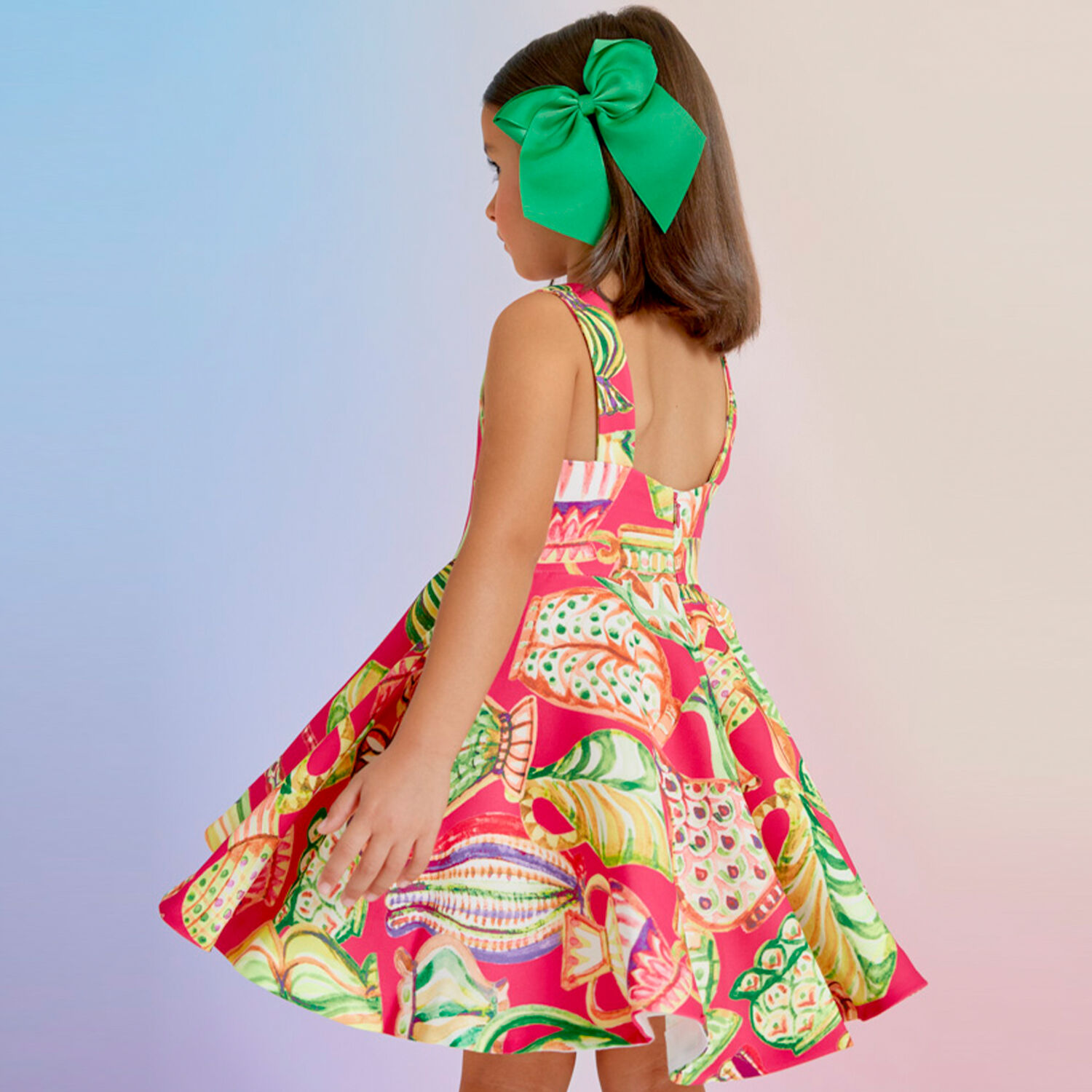 Girls Pink Pottery Dress, 1, hi-res image number null