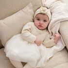 Baby Girls Beige, Ivory & Gold Tulle Dress, 1, hi-res