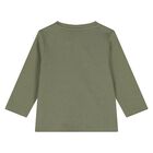 Younger Boys Green Logo Long Sleeve Top, 3, hi-res