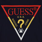 Boys Navy Blue Logo Long Sleeve Top, 1, hi-res