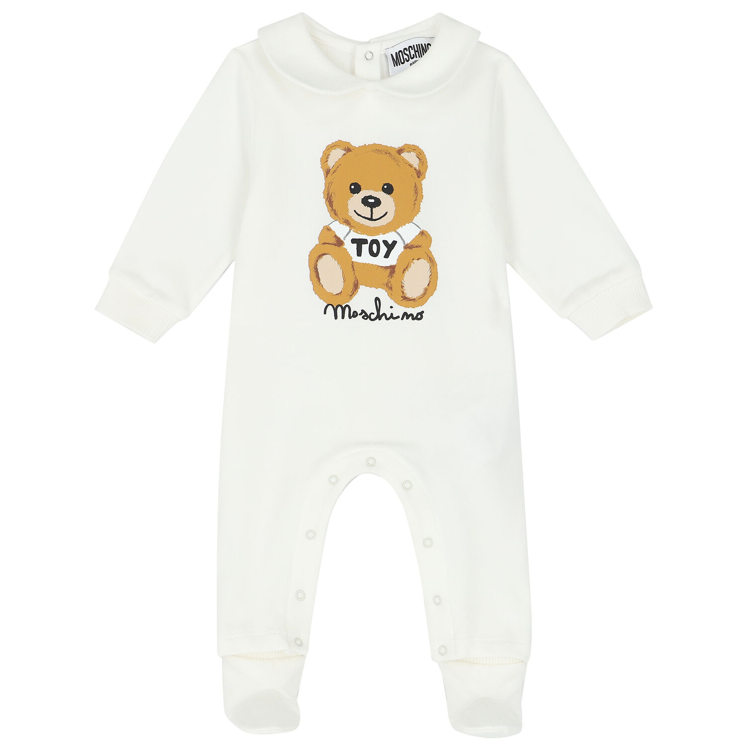 Ivory Teddy Logo Babygrow, 1, hi-res