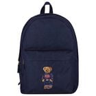 Boys Navy Blue Canvas Polo Bear Backpack ( 44cm ), 2, hi-res