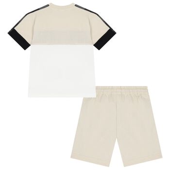 Boys Beige Shorts Set