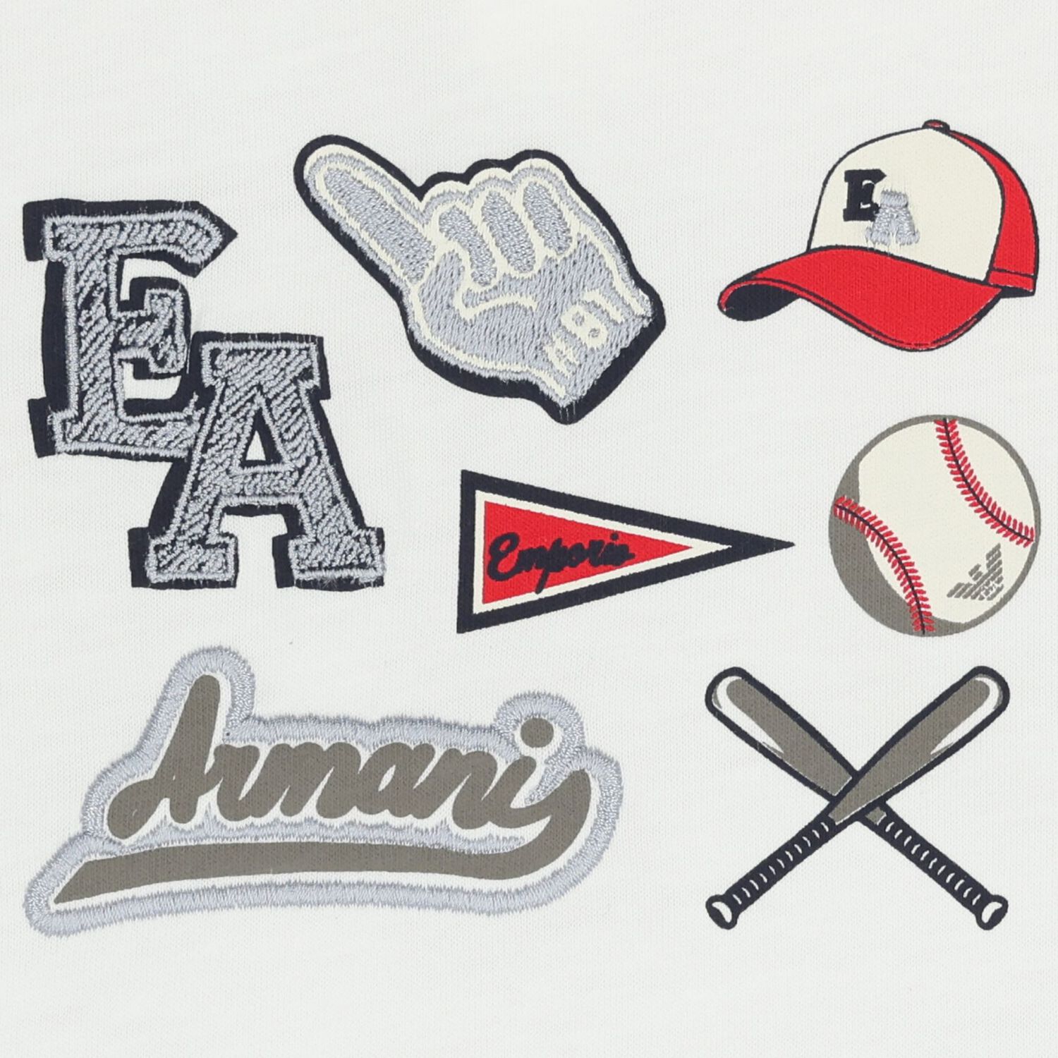 قميص أبيض بشعار للأولاد الصغار, 1, hi-res