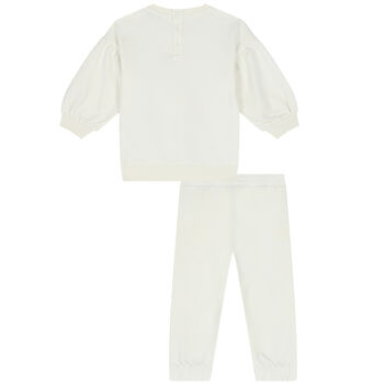 Younger Girls Ivory Logo Tracksuit