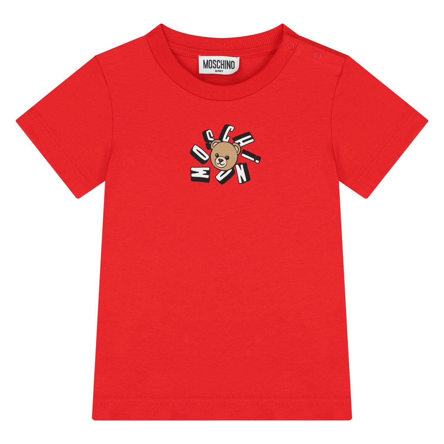Younger Red Teddy Bear Logo T-Shirt, 3, hi-res