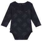 بودي سوت بالشعار باللون الكحلي والعاجي (قطعتين), 1, hi-res