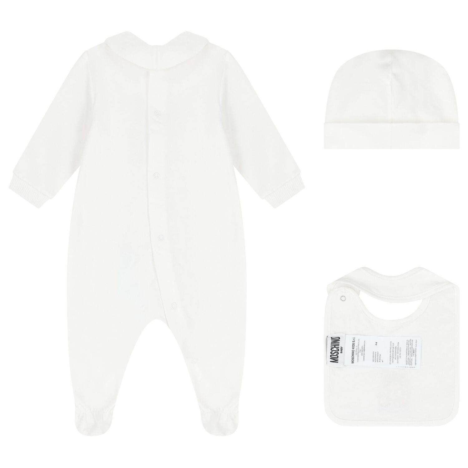 White Teddy Bear Logo Babygrow Gift Set, 1, hi-res image number null