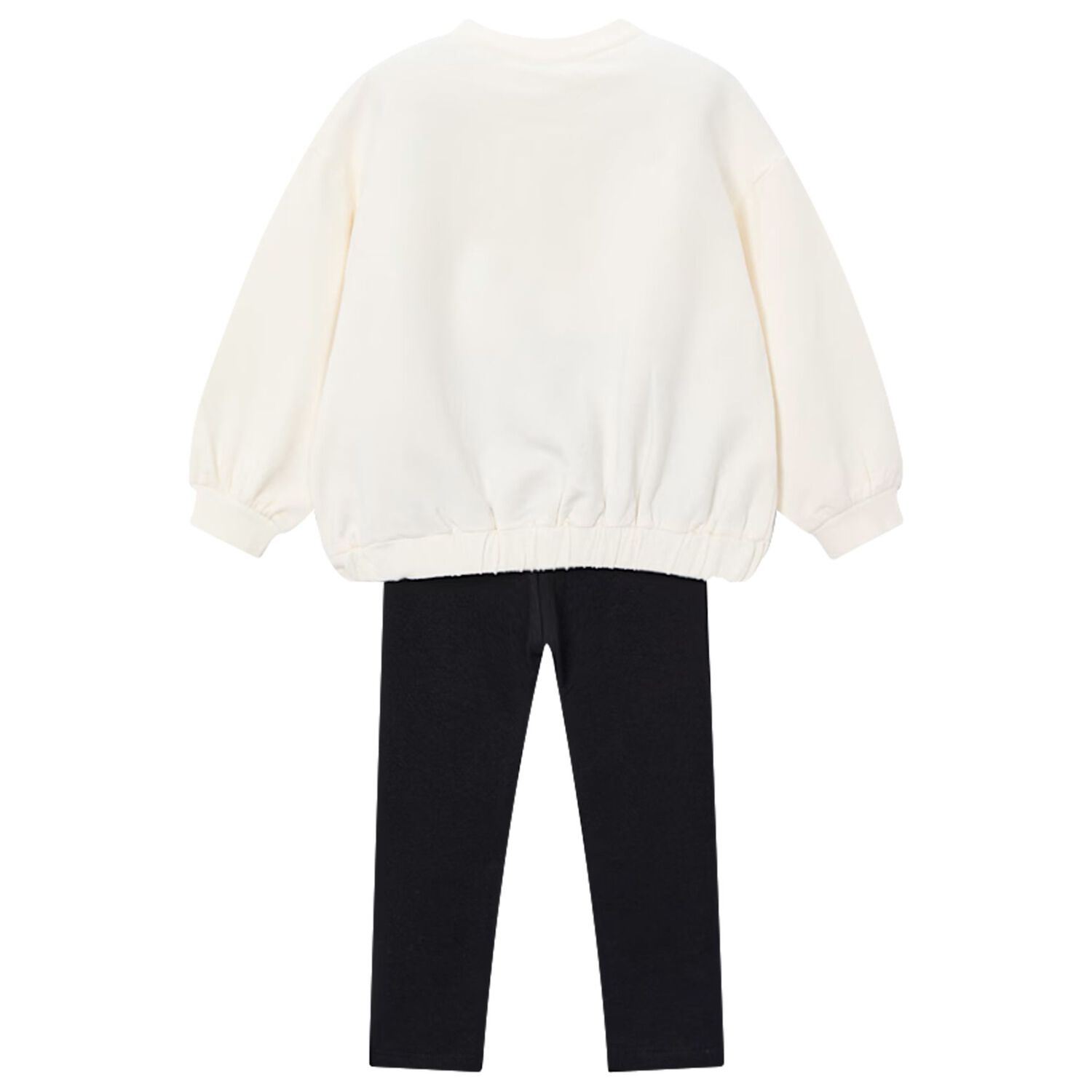 Girls Ivory & Black Bow Leggings Set, 1, hi-res