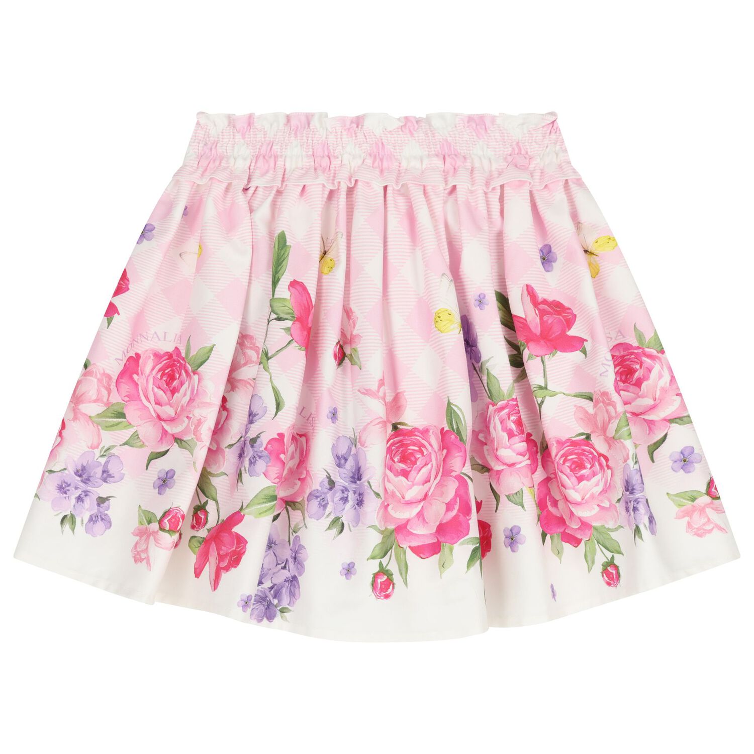 Girls Pink & White Floral Skirt Set, 1, hi-res