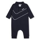Baby Boys Navy Blue Babygrow, 1, hi-res