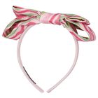 Girls Pink Bow Zigazag Headband, 2, hi-res