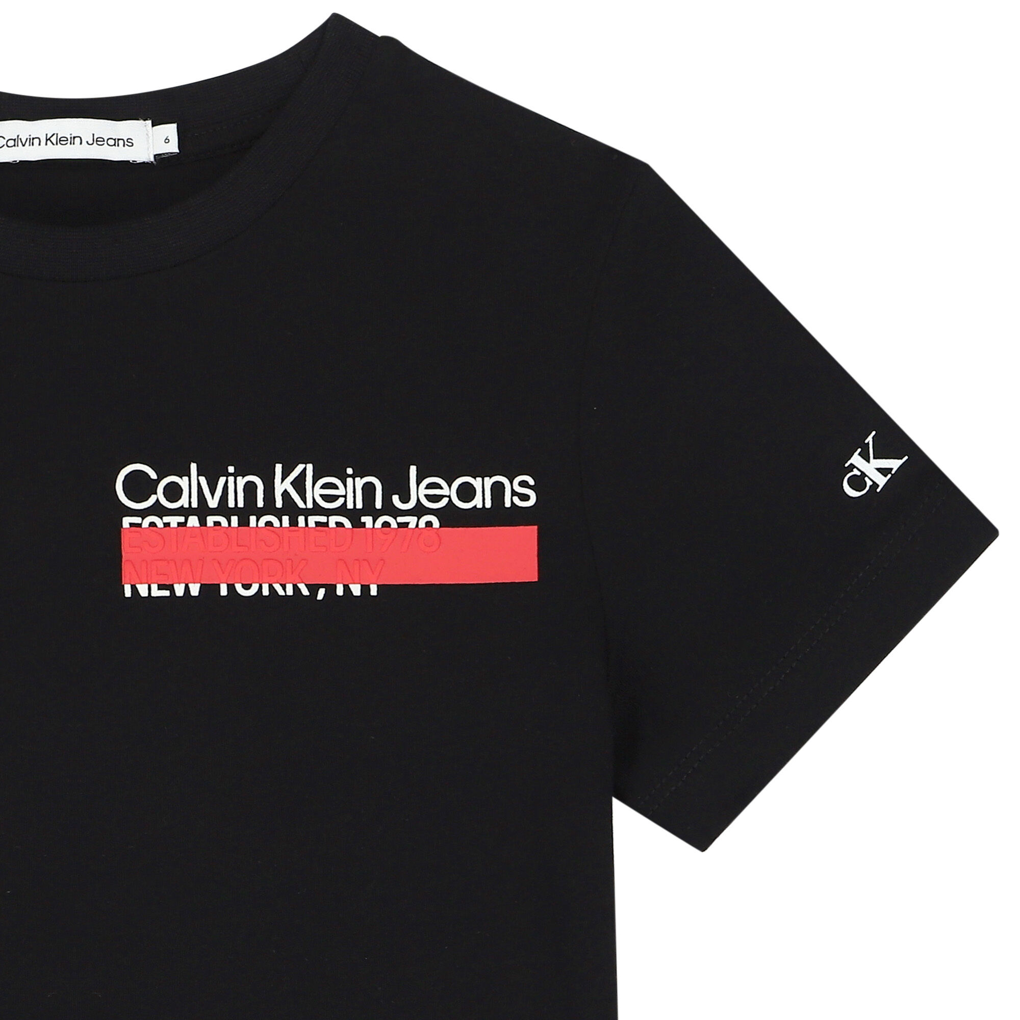 Calvin Klein Boys Black Logo T Shirt Junior Couture UAE