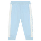 طقم بدلة رياضية بالشعار باللون الكحلى والابيض للاولاد, 3, hi-res