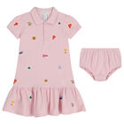 Baby Girls Pink Polo Dress Set, 1, hi-res