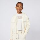 جاكيت باللون الأبيض بأكمام طويلة بشعار للبنات, 2, hi-res