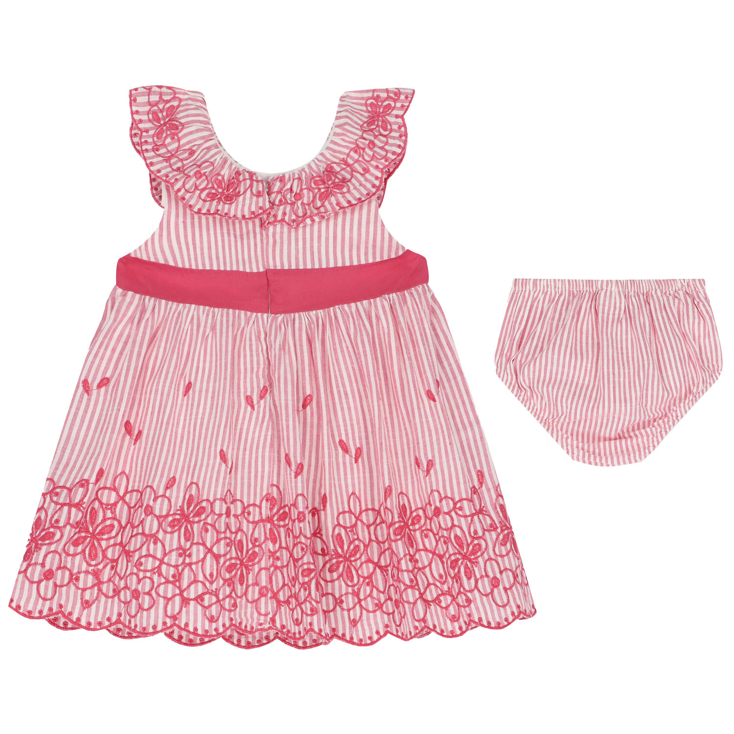 Baby Girls Pink & White Dress Set, 1, hi-res image number null