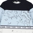 ملابس أطفال للأولاد الصغار باللونين الأزرق والأبيض مع خريطة جغرافية, 1, hi-res