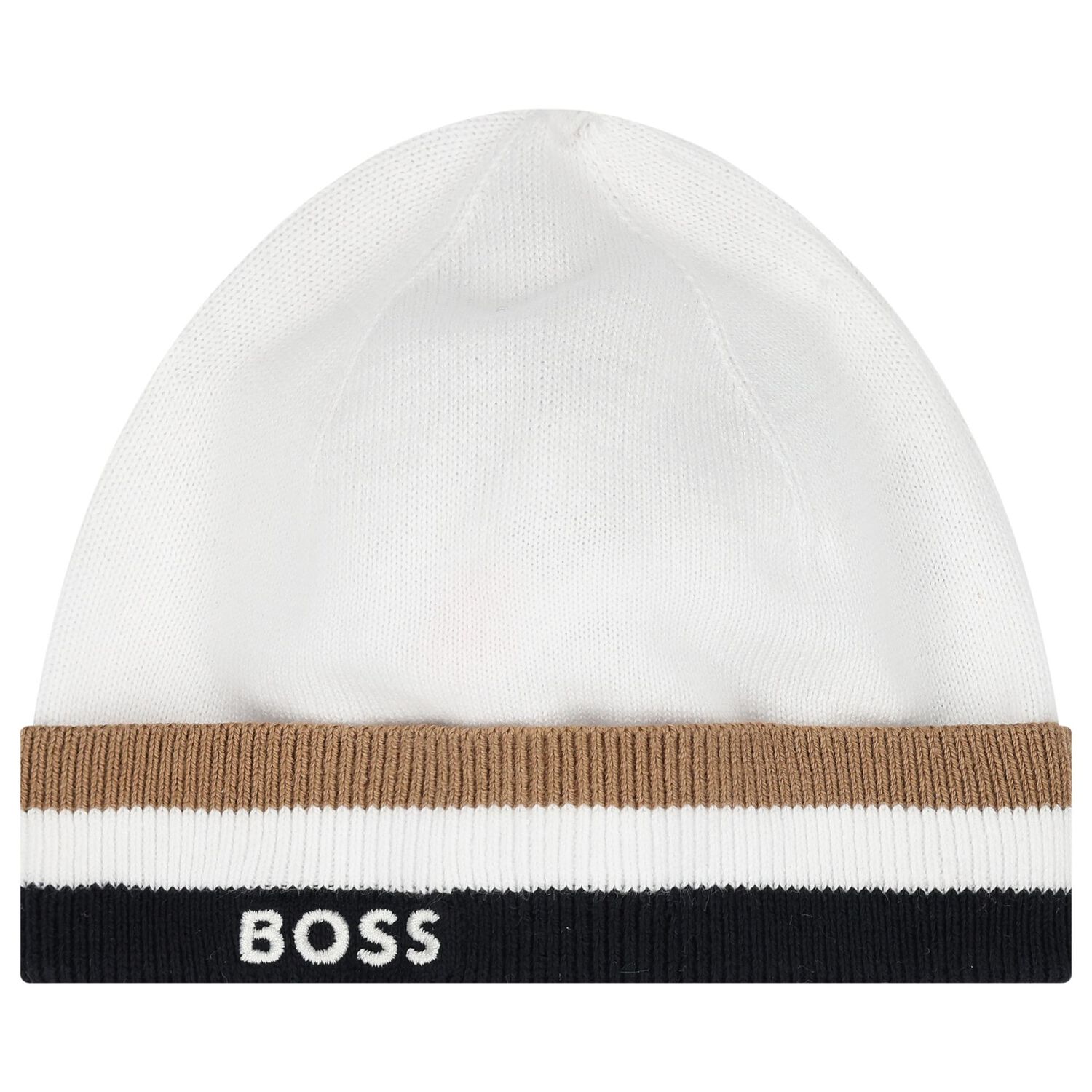 White Logo Hat & Booties Baby Gift Set, 1, hi-res