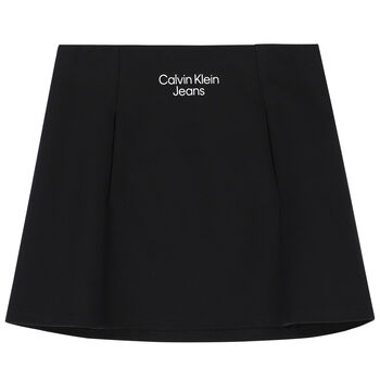 Girls Black Logo Skirt