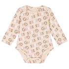 Baby Girls Ivory & Beige Cotton Bodysuit & Pants Gift Set, 1, hi-res