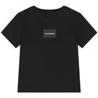 Boys Black Logo T-Shirt, 1, hi-res