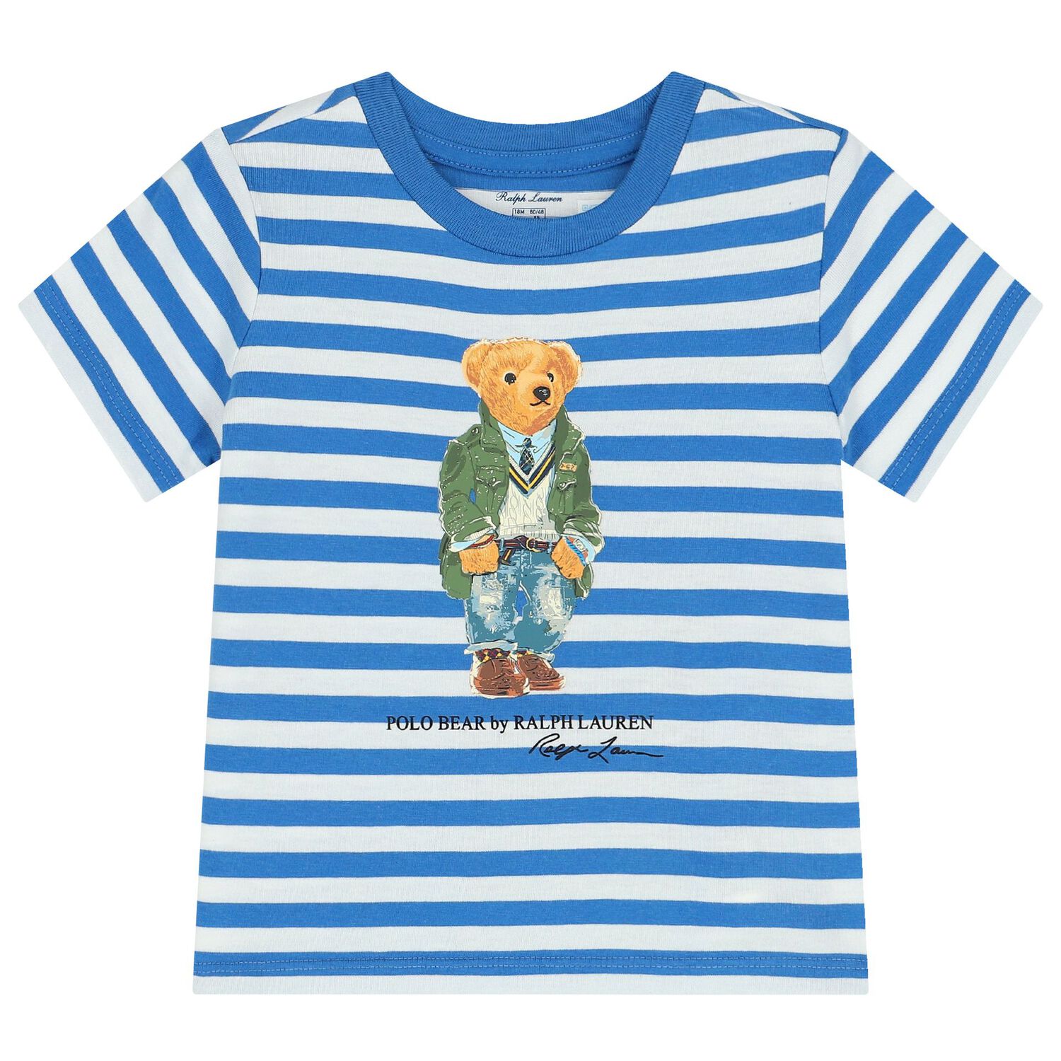 Baby Boys White & Blue Polo Bear Shorts Set, 1, hi-res