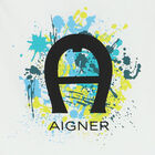 Boys White Logo Long Sleeve Top, 1, hi-res