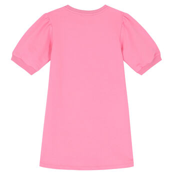Girls Dark Pink Logo Dress