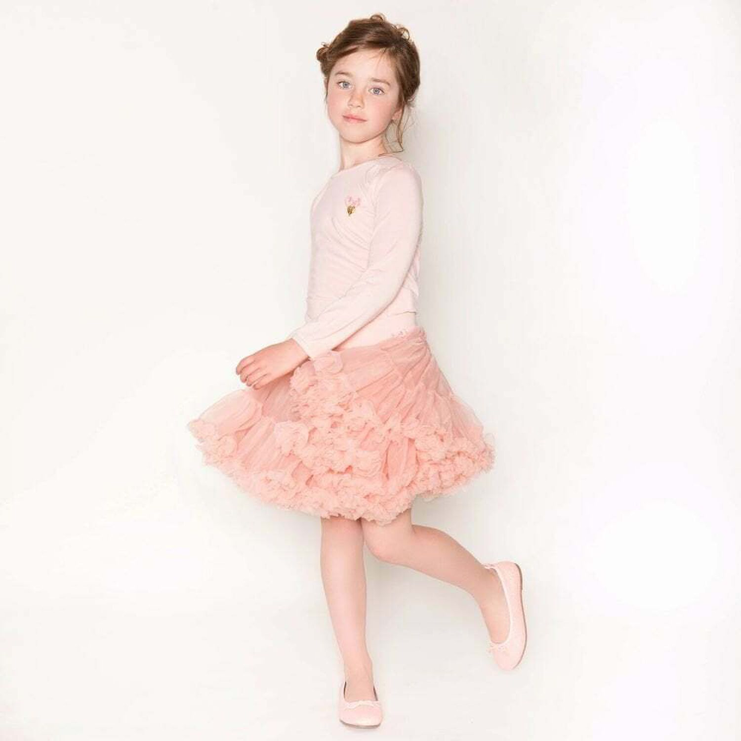Girls Blush Pink Tulle Skirt, 2, hi-res image number null