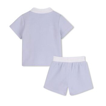 Baby Boys White & Blue Knitted Shorts Set