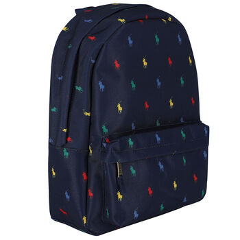 Boys Navy Logo Backpack