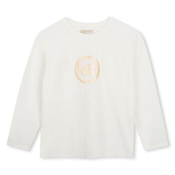 Girls Ivory Logo Long Sleeve Top