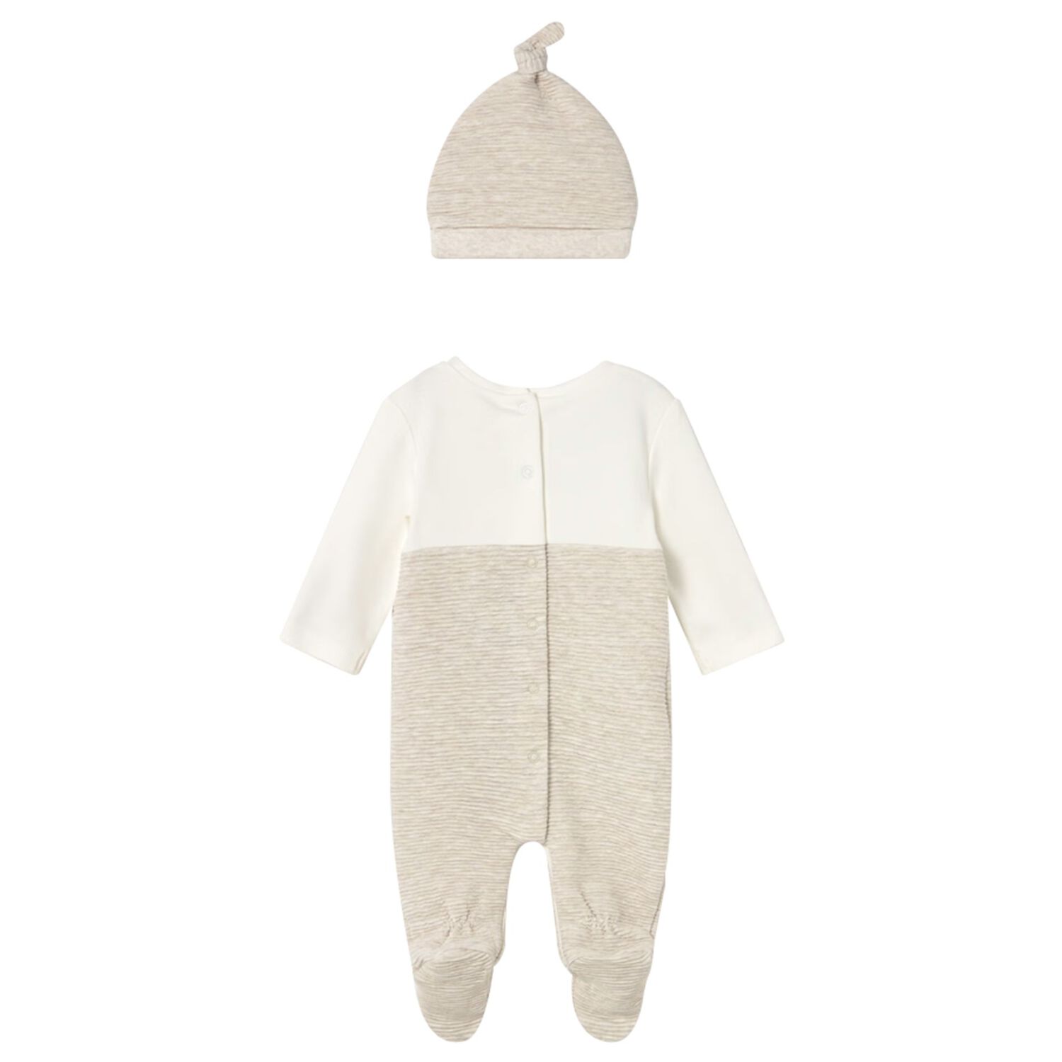 طقم ملابس أطفال باللون العاجي والبيج, 1, hi-res