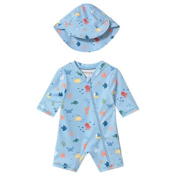 Baby Boys Blue Sun Suit Set