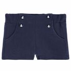 Girls Navy Blue Shorts, 1, hi-res